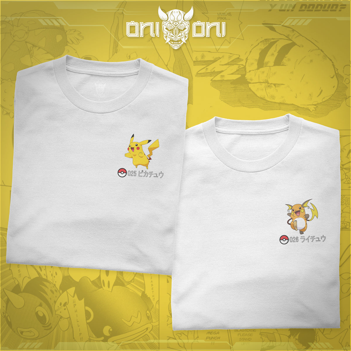 Duo Pack Playeras Pikachu Raichu DPK