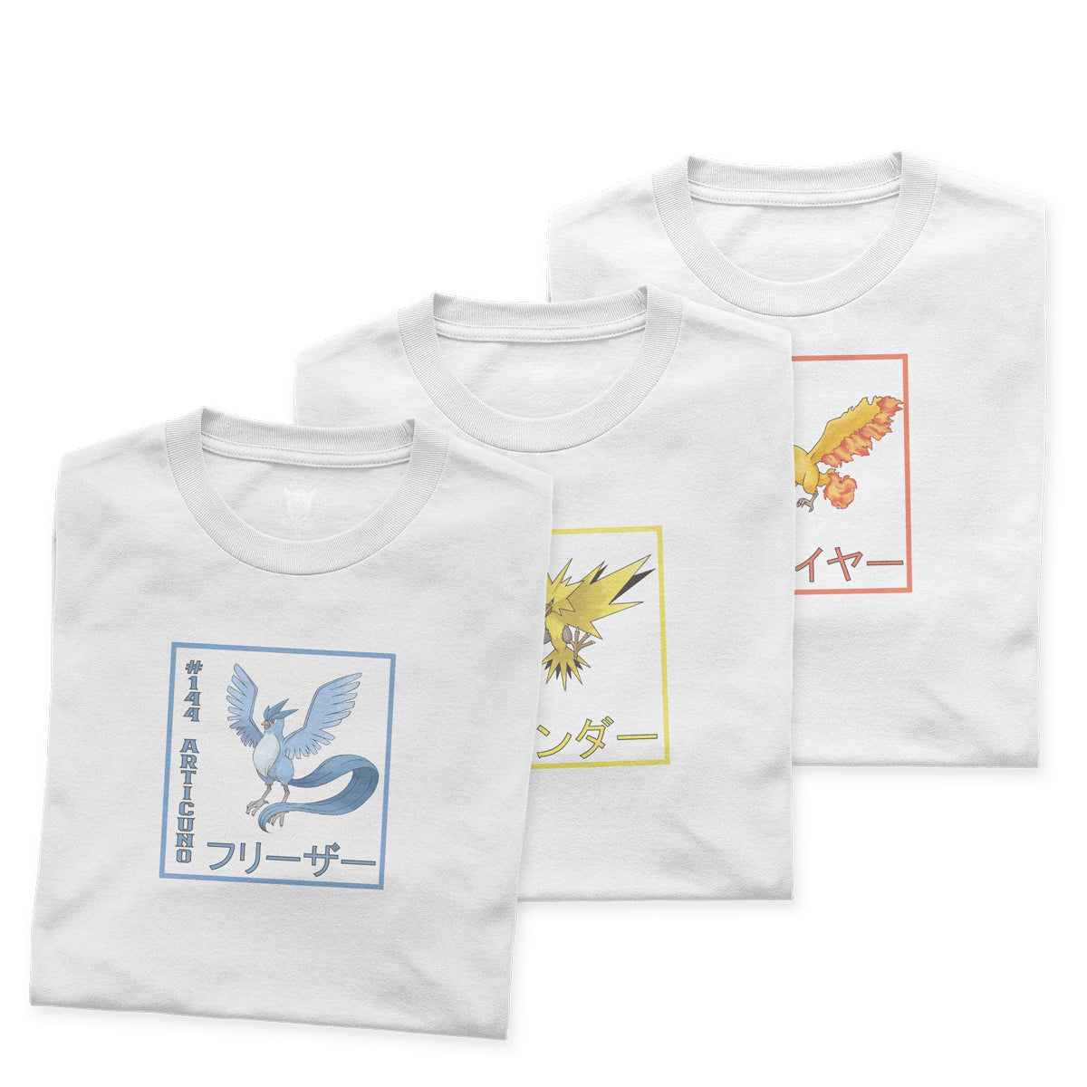 Pack 3 Playeras Articuno Zapdos Moltres ND