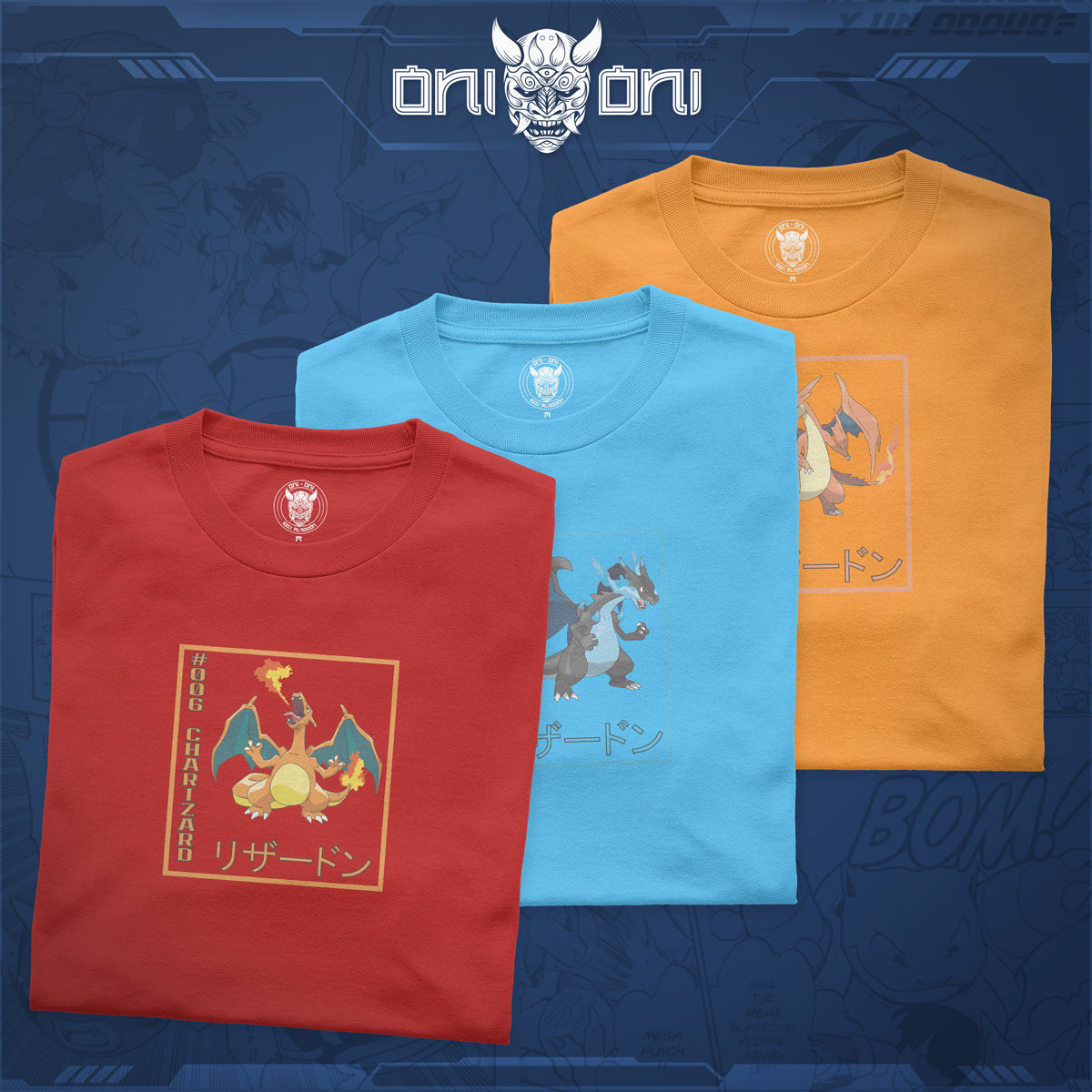 Pack 3 Playeras Charizard X Y ND