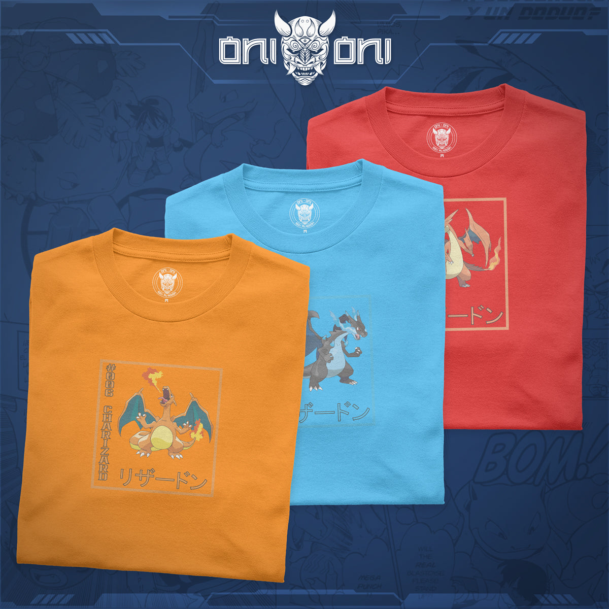 Pack 3 Playeras Charizard X Y ND