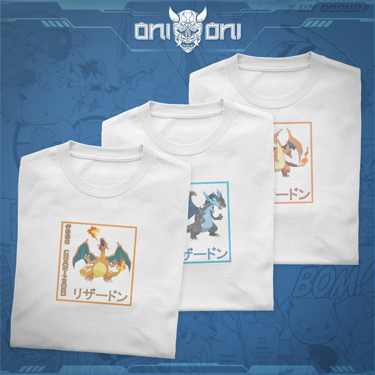 Pack 3 Playeras Charizard X Y ND