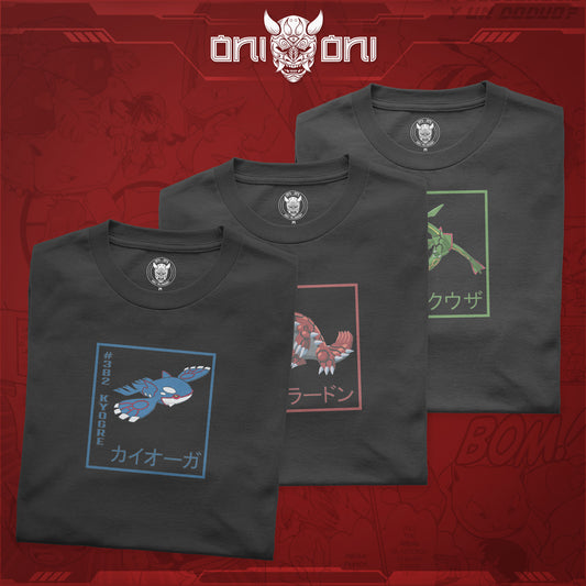 Pack 3 Playeras KyogreGraudon Rayquaza ND