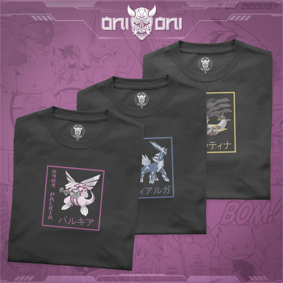 Pack 3 Playeras Dialga Palkia Giratina ND