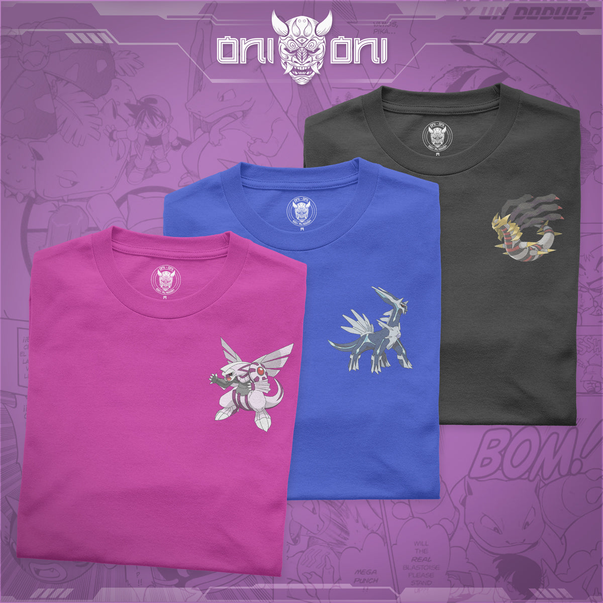 Pack de 3 Playeras Palkia Dialga Giratina